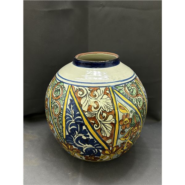 Hand Painted Pottery Vase 12  tall