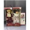 Image 1 : Lot of 3 Genuine Porcelain Collectible Dolls