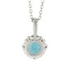 Image 2 : New 14k White Gold 1.5 ctw Round Vivid Blue Zircon Solitaire Fancy Pendant & Cha