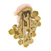 Image 3 : Vintage Carved Woman Angel Skin Coral.24 ctw Diamond 18K Gold Textured Pin Brooc