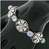Image 8 : Antique Lauritz Jensen Pierced Silver Foliage L.J 830S 14 Moonstone Bracelet