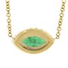Image 6 : NEW 18k Gold .78 ctw GIA Marquise Emerald Solitaire Diamond Halo Pendant Necklac