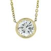 Image 2 : New 14K Gold .35 ctw Round Brilliant Diamond Solitaire Pendant w/ Adjustable Cha
