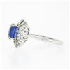 Image 7 : Platinum & 18k Gold GIA Burma NO HEAT Sapphire Baguette Diamond Ballerina Ring