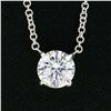 Image 3 : NEW Classic 14k White Gold 0.57 ctw Round Prong Diamond Solitaire Pendant Neckla