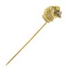 Image 5 : Antique Victorian 18K & 14k Gold Diamond Detailed 3D Lion Panther Head Stick Pin