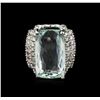 Image 2 : 14KT White Gold 7.61 ctw Aquamarine and Diamond Ring