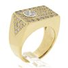 Image 9 : Men's Solid 18k Yellow Gold 0.87 ctw Brilliant Diamond Wide Band Ring