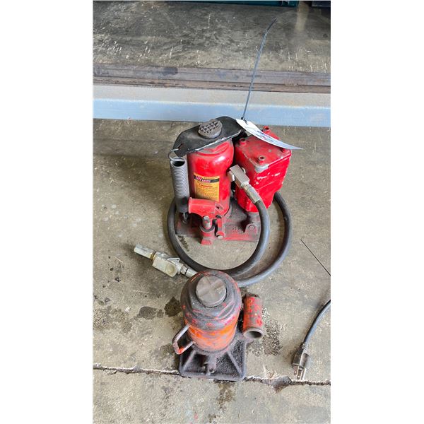 12 TON AIR HYDRAULIC BOTTLE JACK & SMALL ORANGE BOTTLE JACK