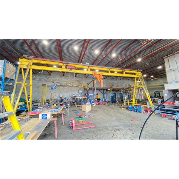 2 TON INDUSTRIAL A" FRAME OVERHEAD CRANE WITH  5 TON TSK SSDHL05-02 HOIST APPROX 30'L X 8' X 14'H