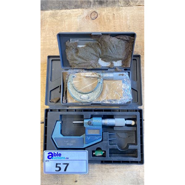 MITUTOYO OUTSIDE MICROMETER IN CASE & MITUTOYO DIGIMATIC MICROMETER IN CASE