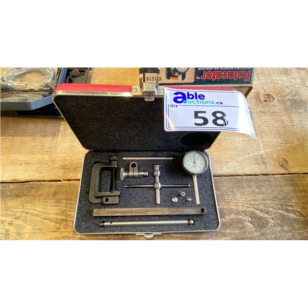 STARRETT 196 UNIVERSAL BACK PLUNGER DIAL INDICATOR SET IN CASE