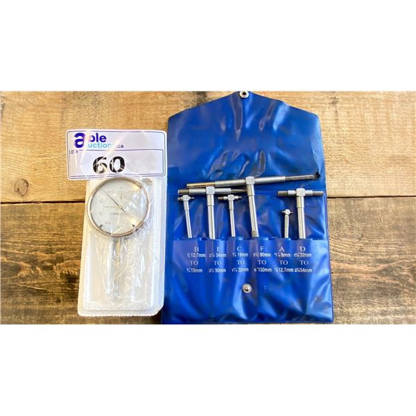 ACCUSIZE DIAL INDICATOR & 6PC TELESCOPIC GAUGE SET