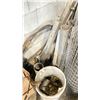 Image 3 : ASSORTED SCRAP METAL & SHOP EQUIPMENT-BRAIDED STEEL CABLE, ROLL OF WIRE FENCING & ASSORTED HARDWARE