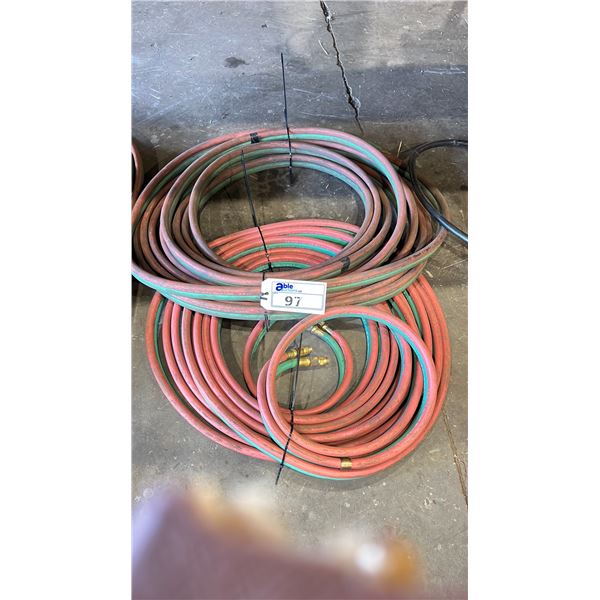 2 SETS OF OXYGEN & ACETYLENE HOSES