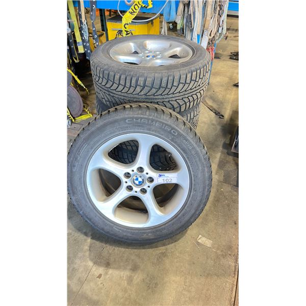 SET OF 4 255/55/R18 CHAMPIRO ICE PRO SUV M+S TIRES ON BMW 5 BOLT PATTERN RIMS