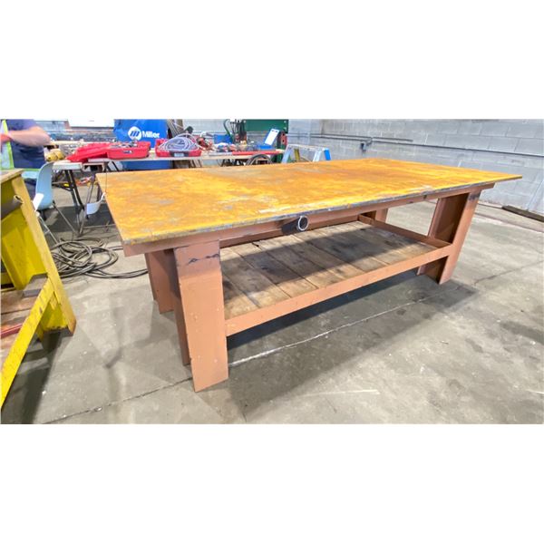 3/4" STEEL TOP WELDERS WORK TABLE APPROX 8'L X 4'W X 3.75'H