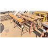 Image 2 : GROUP OF 4 CUSTOM BUILT METAL SAW HORSES APPROX 6'L X 2.5'H