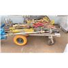 Image 1 : 4 WHEEL PARTS CART WITH CONTENTS - HYDRAULIC JACKS, JACKHAMMERS ETC