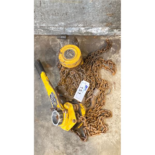 POWER FIST 2 TON INDUSTRIAL LEVER CHAIN HOIST & 2 TON CHAIN HOIST
