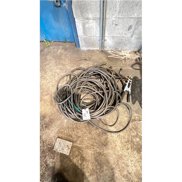 ASSORTED WELDING MACHINE GROUND LINES AND WELDING CABLE