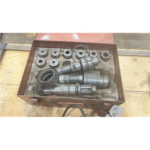 METAL CASE OF ASSORTED DRILL CHUCKS