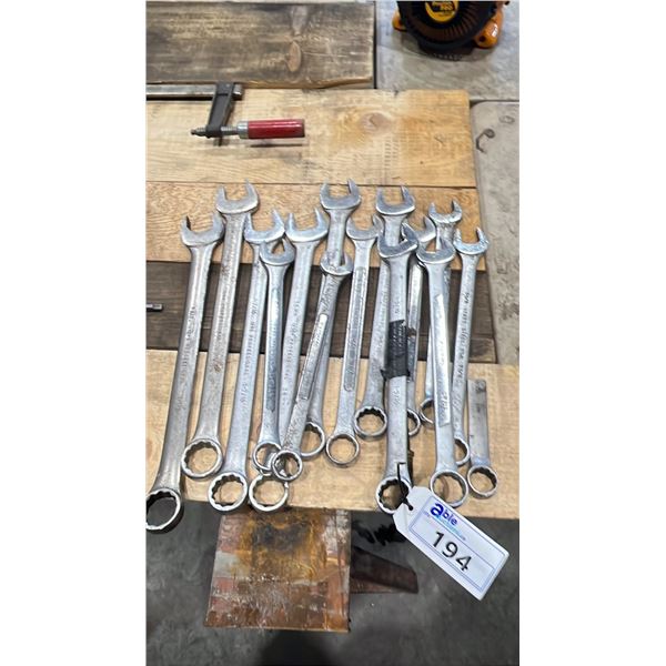APPROX 14 LARGE HEAVY DUTY COMBINATION WRENCHES
