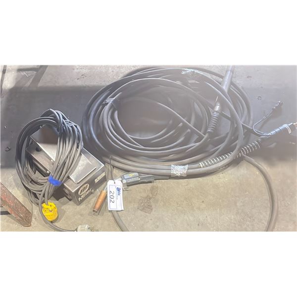 MILLER ELECTRIC WELDING MACHINE PEDAL & ASSORTED WELDING LINES