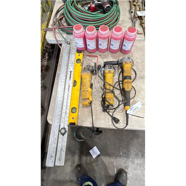 DEWALT GRINDERS, RULERS, LEVELS & HOT-DIP GALVANIZING STOP-OFF SOLUTION