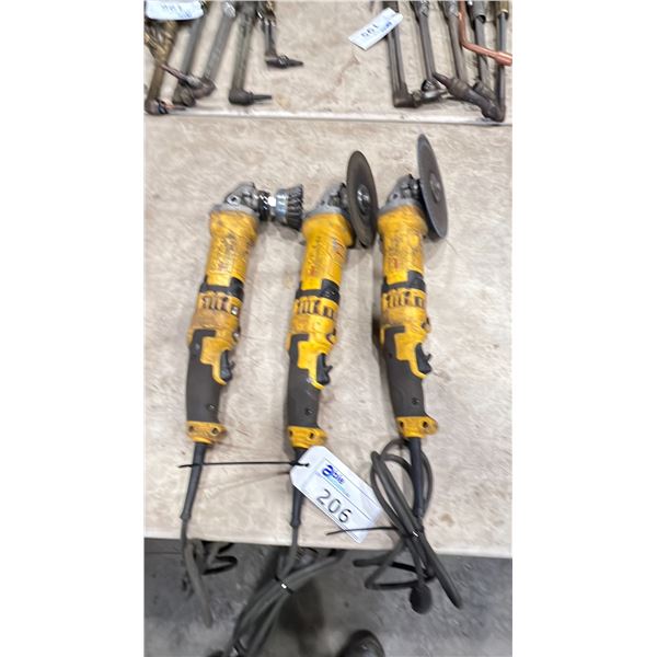 3 DEWALT ELECTRIC GRINDERS