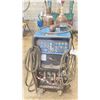 Image 2 : MILLER SYNCROWAVE 350 LX TIG WELDER ON MOBILE CART WITH 2 ARGON GAS CYLINDERS