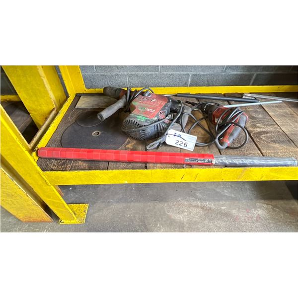 HILTI ELECTRIC POWER TOOLS INCLUDING HAND DRILL, HAMMER DRILL & HILTI LARGE INDUSTRIAL DRILL BIT
