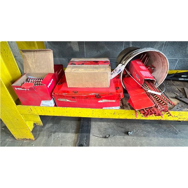 ASSORTED HILTI COLLATED CONCRETE NAILS & NAIL GUN FIRING CARTRIDGES