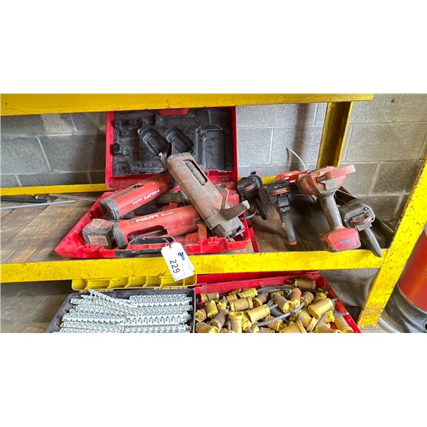 ASSORTED HILTI GLUE GUNS & POWER TOOLS