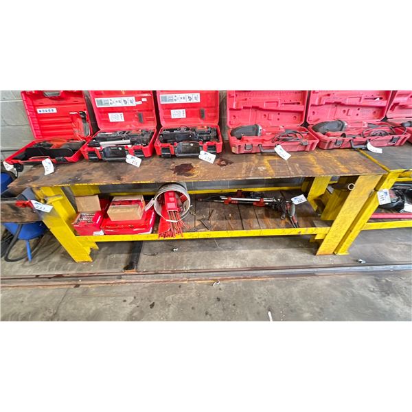 1/4" THICK METAL TOP MACHINE SHOP WORK TABLE  *CONTENTS NOT INCLUDED*