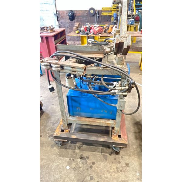 CUSTOM BUILT METAL BENDING MACHINE & SHEER WITH NACHI VARIABLE VANE PUMP ON MOBILE CART