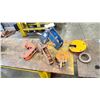 Image 7 : GROUP OF 4 HEAVY STEEL MOVING ATTACHMENTS & PULLEY