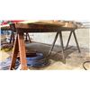Image 1 : GROUP OF 4 CUSTOM BUILT STEEL SAW HORSES APPROX 6'L X 2.5'H