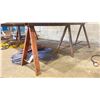Image 2 : GROUP OF 4 CUSTOM BUILT STEEL SAW HORSES APPROX 6'L X 2.5'H