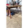 Image 4 : GROUP OF 4 CUSTOM BUILT STEEL SAW HORSES APPROX 6'L X 2.5'H