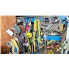 Image 3 : METAL STORAGE RACK FILLED WITH ASSORTED SLINGS, HARNESSES, CABLE & MORE