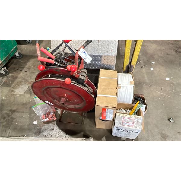 STEEL BANDING CART WITH TOOLS & PLASTIC BANDING EQUIPMENT