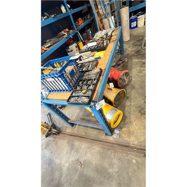 METAL RACKING TABLE APPROX 8.7'L X 2.7'W X 2.6'H * CONTENTS NOT INCLUDED *