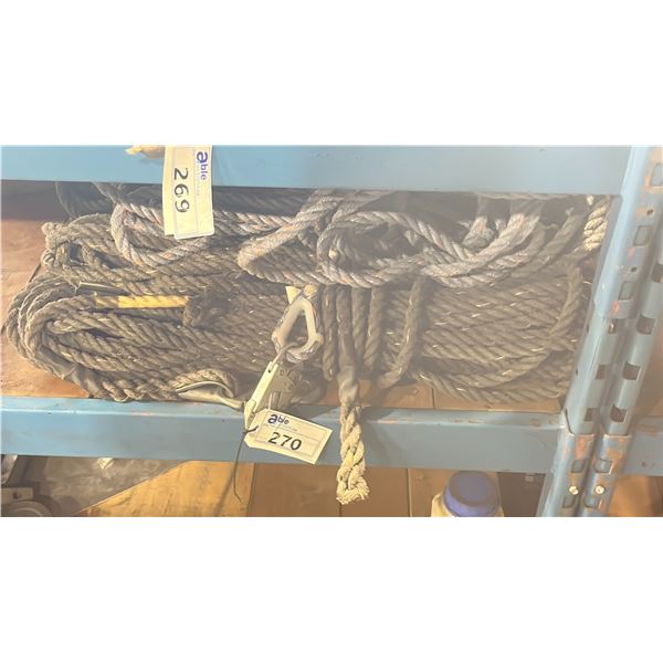 LARGE GROUP OF ASSORTED SAFETY LINE ROPES