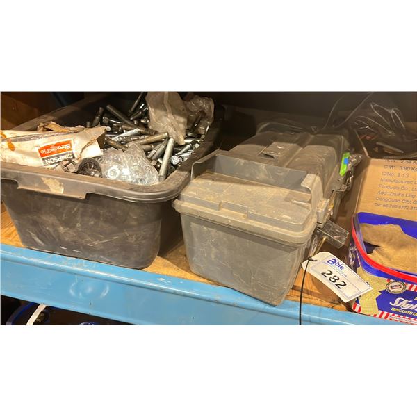 SHELF OF ASSORTED TOOLS, HARDWARE & SHOP SUPPLIES
