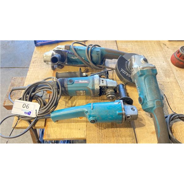 GROUP OF 4 MAKITA GRINDERS