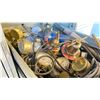 Image 2 : 4 DRAWER METAL CABINET FILLED WITH OXY/ACETYLENE REGULATOR GAUGES AND MISC. ITEMS