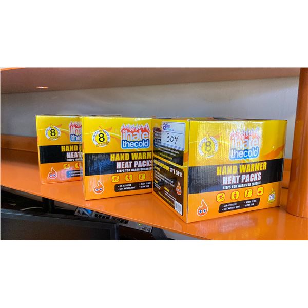 3 BOXES OF "I HATE THE COLD" HAND WARMERS
