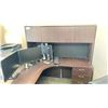 Image 3 : STAPLES MOCHA BROWN OFFICE DESK WITH HUTCH