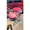 Image 2 : GROUP OF 14 STACKING CHAIRS - METAL WITH BURGUNDY PLASTIC SEATS